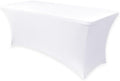 Obstal Spandex Table Cover 5ft Fitted Tablecloth Rectangular, White by Obstal