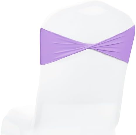 MDS Pack of 100 Spandex Chair Sashes Without Slider Buckles – Lavender by MDS