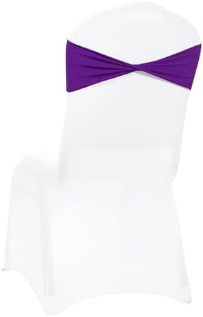 MDS Pack of 75 Spandex Chair Sashes Without Slider Buckles – Cadbury Purple - Image 5