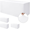 Rectangle Spandex Fitted Tablecloths For Vendor 4 Pcs 72X30 Inch White by Nasitoshomedecor