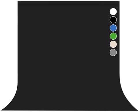 Black Photo Backdrop for Photoshoot Solid Color Background 5x7 ft by Pksoiil
