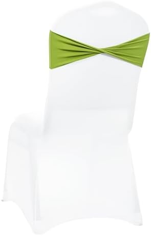 MDS Pack of 125 Spandex Chair Sashes Without Slider Buckles – Apple Green - Image 5