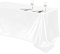 TURSTIN 1 Pack White Satin Tablecloth 102 x 58 Inch Overlay Table Cover by TURSTIN
