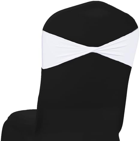 MDS Pack of 75 Spandex Chair Sashes Without Slider Buckles – White by MDS