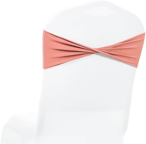 MDS Pack of 150 Spandex Chair Sashes Without Slider Buckles – Coral Peach by MDS