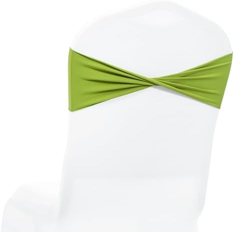 MDS Pack of 125 Spandex Chair Sashes Without Slider Buckles – Apple Green by MDS