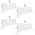4 Pack Rectangle Tablecloth 90x132Inch White Washable Polyester Table Cover for Wedding Dining Table Buffet Parties Banquet Decoration（White） by JALANCY