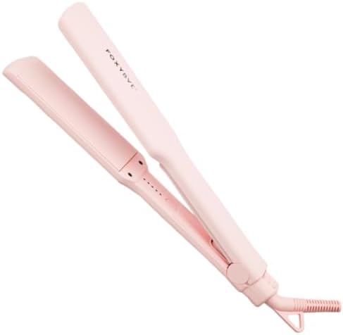 FoxyBae Sleek & Slay 1.75" Wide Plate Ceramic Flat Iron - Blush - Hair Straightener - Portable Professional Hot Tools - Healthy Hair Guaranteed - Dual Voltage - [146W] by FoxyBae