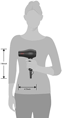 Professional Mini Travel Hair Dryer for RV 1000 Watts Ceramic Ionic Blow Dryer for Kids Plus Concentrator, Black - Image 7