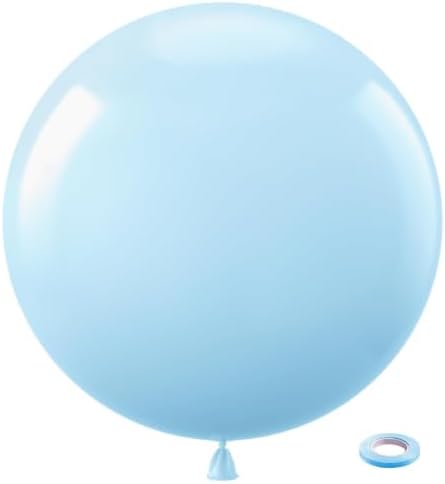 Pastel Blue Latex Party Latex Round Balloons 36 Inch 8 Pack by Bezente
