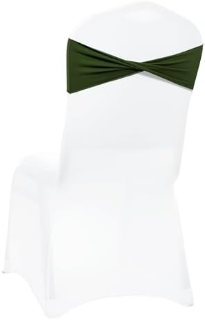 MDS Pack of 250 Spandex Chair Sashes Without Slider Buckles – Olive Green - Image 5