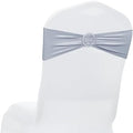 Pack of 150 Spandex Chair Sashes for Wedding Party, Event – Metallic Silver by MDS