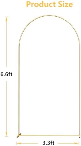 6.6FT Metal Arch Backdrop Stand Gold Balloon Arch Frame for Wedding Party - Image 5