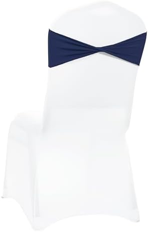 MDS Pack of 50 Spandex Chair Sashes Without Slider Buckles – Navy Blue - Image 5