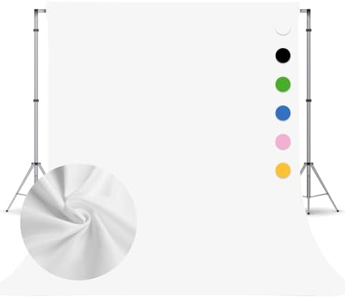 White Photography Backdrop for Photoshoot, Fabric 8x10ft by TERSUM