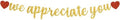 BEISHIDA Gold We Appreciate You Banner,NO DIY,Employee Appreciation Banner for Office Party Decorations,Thank you for Employee Teacher Doctor Nurse Staff Appreciation Party Supply by Beishida