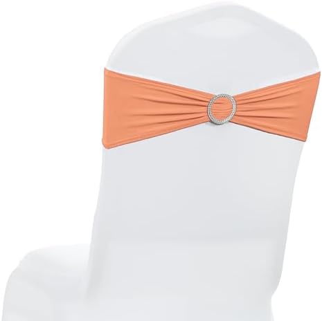 MDS Pack of 200 Spandex Chair Sashes for Wedding Party & Event – Peach by MDS