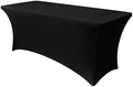 Obstal Spandex Table Cover 6ft Fitted Tablecloth Rectangular, Black by Obstal