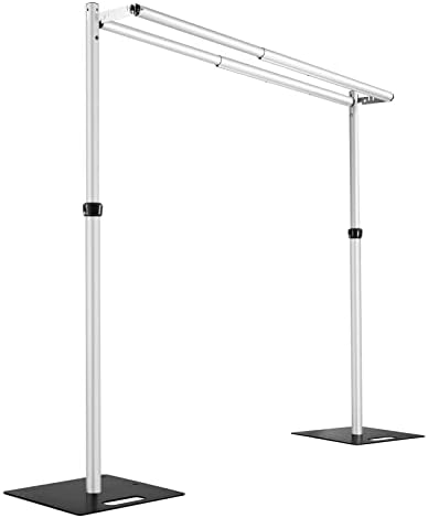Hecis Double Backdrop Stand Heavy Duty,10x10ft Double Crossbar Pipe and Drape Stand, Adjustable Aluminium Flower Wall Backdrop, Back Drop Stand for Party Event, Trade Shows & Wedding Decor by HecisEvent