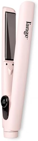 L'ANGE HAIR Le Titane Titanium Flat Iron | Hair Straightener with Curved Edges for Versatile Styling | Dual Voltage Flat Iron with Infrared Heat & Adjustable Temperature | 1" Blush by LANGEHAIR