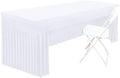 Smiry Spandex Open Back Tablecloth,Elastic Fitted Stretch Tablecloth for 8FT Rectangle Tables,Waterproof Washable Table Cover Skirt for Outdoor, Wedding, Banquet & Parties (White, 96Lx30Wx30H Inch) by Smiry