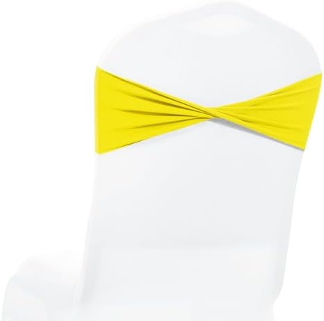 MDS Pack of 200 Spandex Chair Sashes Without Slider Buckles – Yellow by MDS