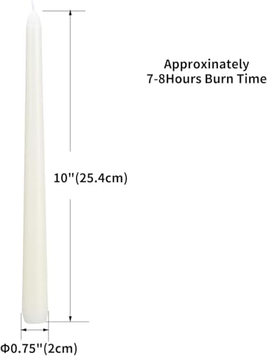 20pcs 10-inch iorvy Taper Candles Unscented and Smokeless, Long Burning 7-8 Hours Time for Daily, Wedding,Table,Fireplace - Image 2
