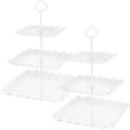 2 Pack of White Square Dessert Cupcake Stand, 3 Tiered Plastic Serving Tray by RAUVOLFIA