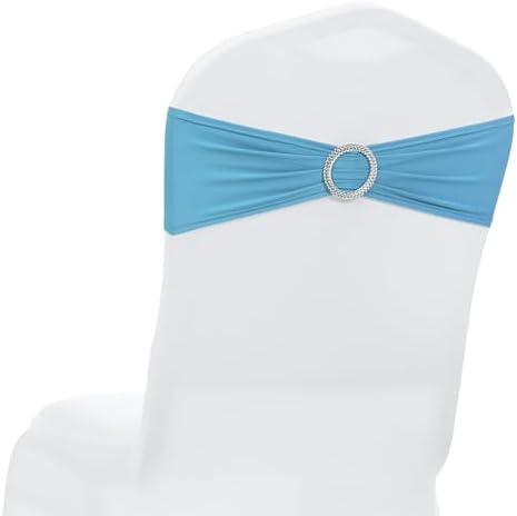 MDS Pack of 125 Spandex Chair Sashes for Wedding Party & Event – Blue by MDS