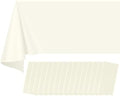 16 Pack Ivory Plastic Tablecloth for Rectangle Tables, Premium Decorative Beige Disposable Table Cloths for Parties, Rectangle Cream Party Table Cover for Birthday Wedding Baby Shower, 54x108 Inch by RAGNHILD