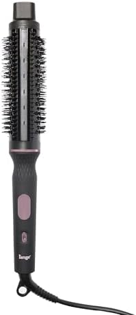 L’Ange Hair GlamWave Infrared Ionic Thermal Brush | 38mm Anti-Frizz Heated Round Brush for Volume, Defined Curls & Shine | Fast Heat-Up, Auto Shut-Off | Black by LANGEHAIR