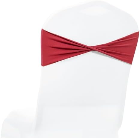MDS Pack of 10 Spandex Chair Sashes Without Slider Buckles – Apple Red by MDS