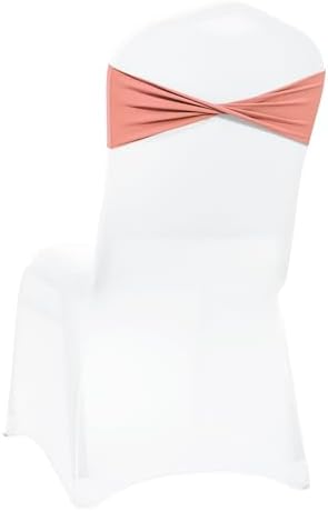 MDS Pack of 150 Spandex Chair Sashes Without Slider Buckles – Coral Peach - Image 5
