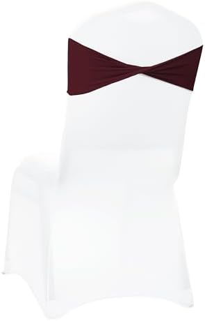 MDS Pack of 75 Spandex Chair Sashes Without Slider Buckles – Burgundy - Image 5
