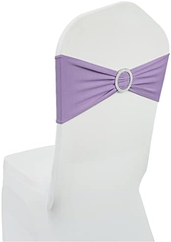 Spandex Chair Sashes Bands, Lavender, 30PCS - Image 3