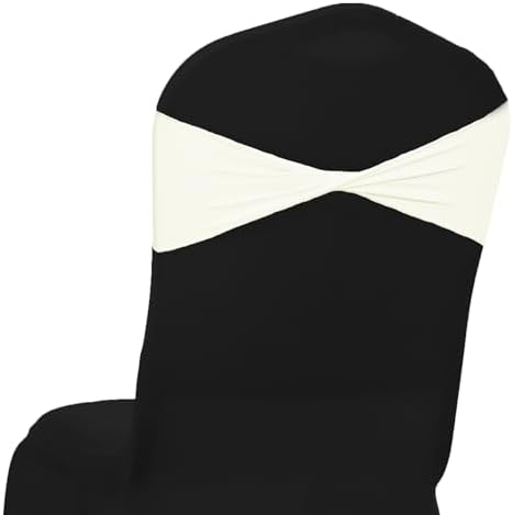 MDS Pack of 125 Spandex Chair Sashes Without Slider Buckles – Ivory by MDS