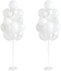 Pearl white Balloon Column Kit Set of 2 with Stand&Pole for Wedding Bridal Party by IMISNO