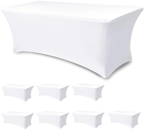 Spandex Table Cloths for 6 foot Rectangle Tables-Fitted Stretch Table Cover by Enjoyidea
