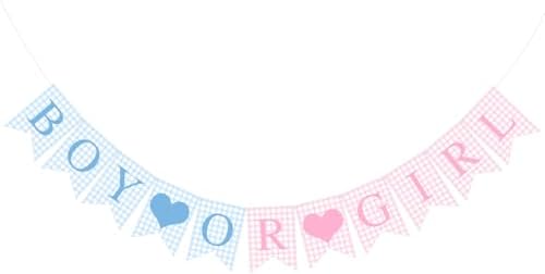 Hahafelt Boy or Girl Banner for Baby Shower Decorations, Blue Pink by Hahafelt