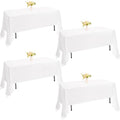 4 Pack Rectangle Tablecloth 60x126 Inch White Washable Polyester Table Cover for Wedding Dining Table Buffet Parties Banquet Decoration（White） by JALANCY