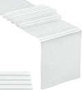 5-Pack Satin Table Runner Silver 12 x 108 inches Long, Table Runners for Wedding, Birthday Parties, Banquets Decorations（5 Pack, 12x108 Inch, Silver） by Hahuho