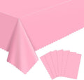 NatNarr 6 Pcs Plastic Pink Tablecloths, Scalloped Rectangle Table Cloths by NatNarr
