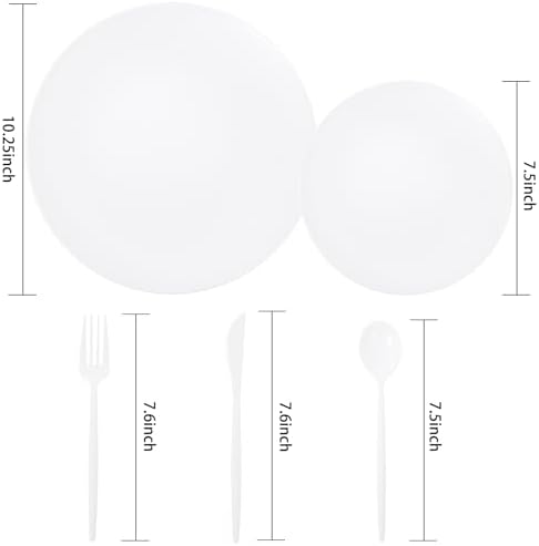 ejonirinjonir 150pcs Heavy-Duty White Plastic Plates for Party Serves 30 - Image 5