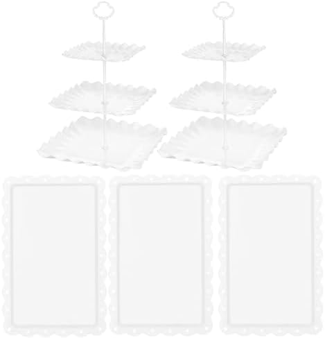 5 Pcs Cupcake Stand Set - White Plastic Dessert Table Display Set by RAUVOLFIA