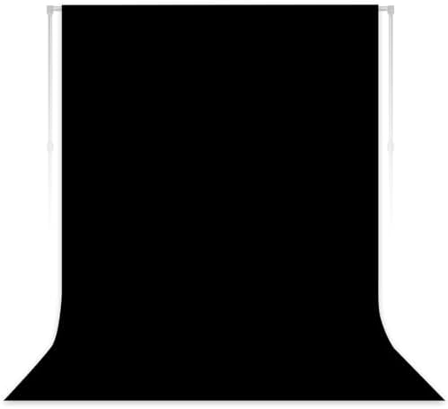 Black Photography Backdrop for Photoshoot, Fabric, 7x10 FT by LYLYCTY