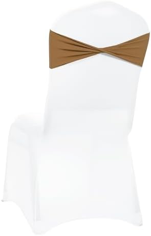 MDS Pack of 75 Spandex Chair Sashes Without Slider Buckles – Mocha - Image 5