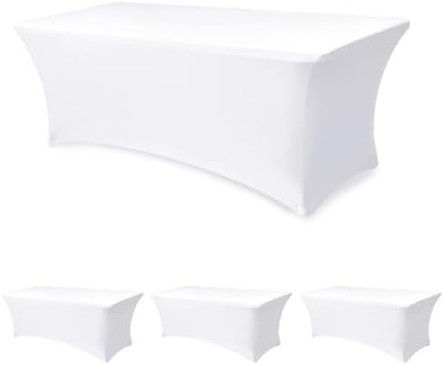 Spandex Table Cloths for 8 foot Rectangle Tables-Fitted Stretch Table Cover by Enjoyidea