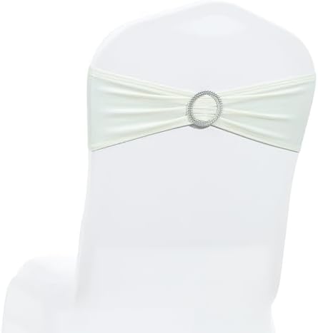 MDS Pack of 150 Spandex Chair Sashes for Wedding Party & Event – Ivory by MDS
