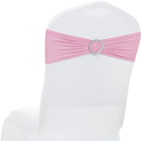 MDS Pack of 200 Spandex Chair Sashes for Wedding Party & Event – Blush Pink by MDS