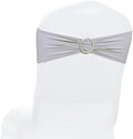 Pack of 75 Spandex Chair Sashes for Wedding Party & Event – Light Silver by MDS